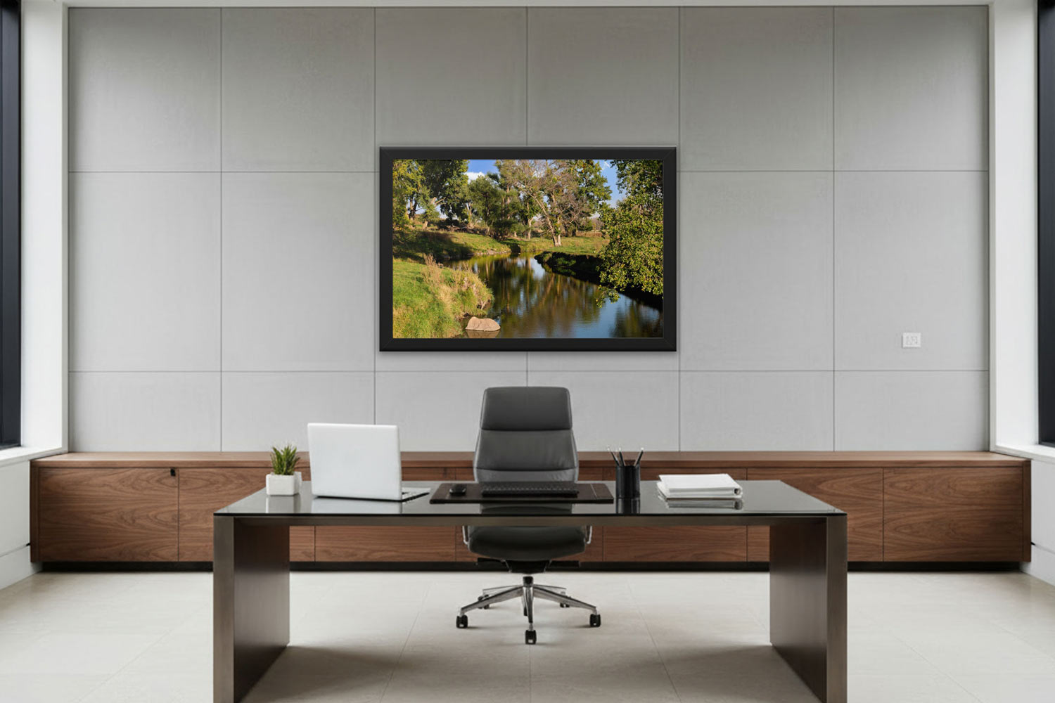 Southwestern Minnesota Prairie Art in a modern office.