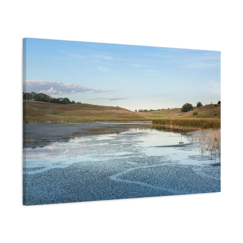 Canvas Sideview Wolf Lake Late Summer Evening - Minnesota Prairie Wetland Print