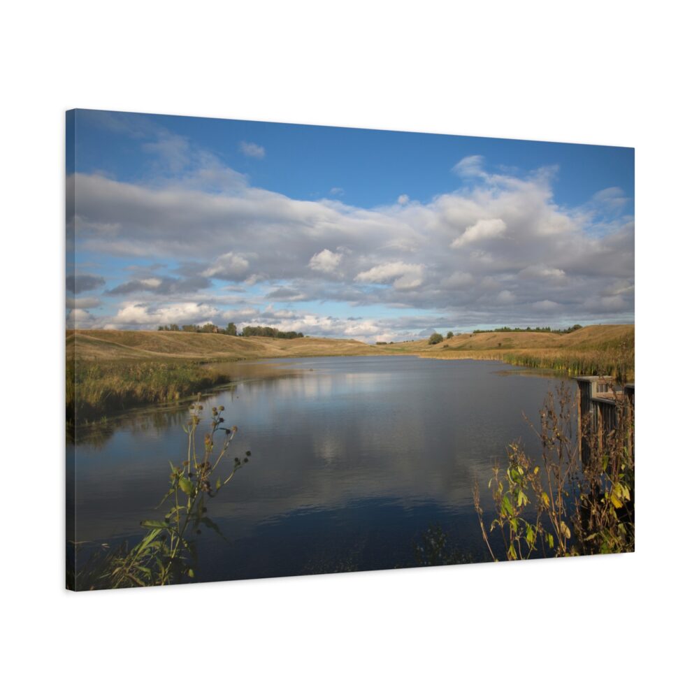 Wolf Lake in Autumn - Minnesota Prairie Wetland Print - Canvas Print, 36″ x 24″