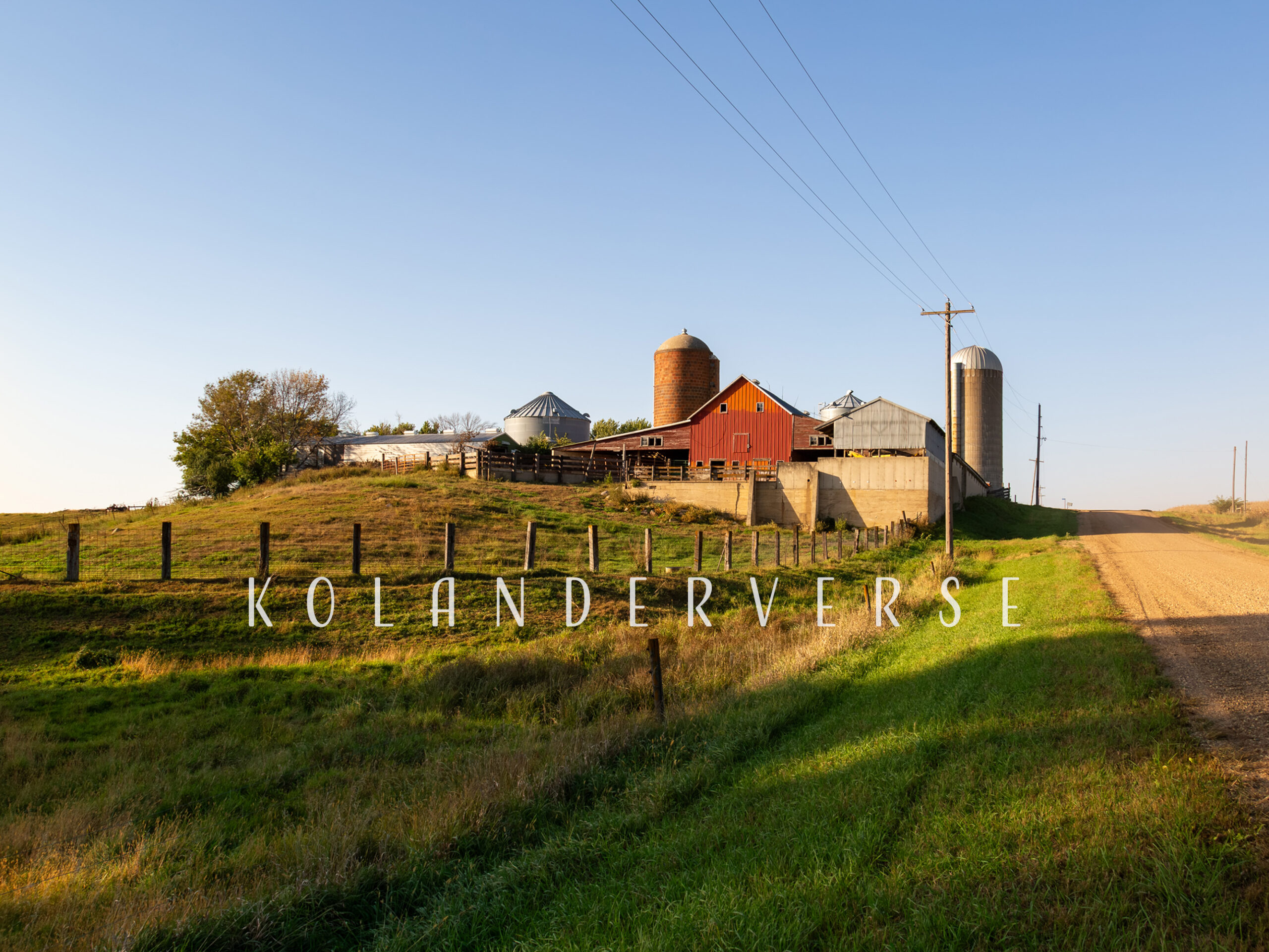 Rustic Red Barn on Hillside Photo Print, Minnesota Farm Landscape