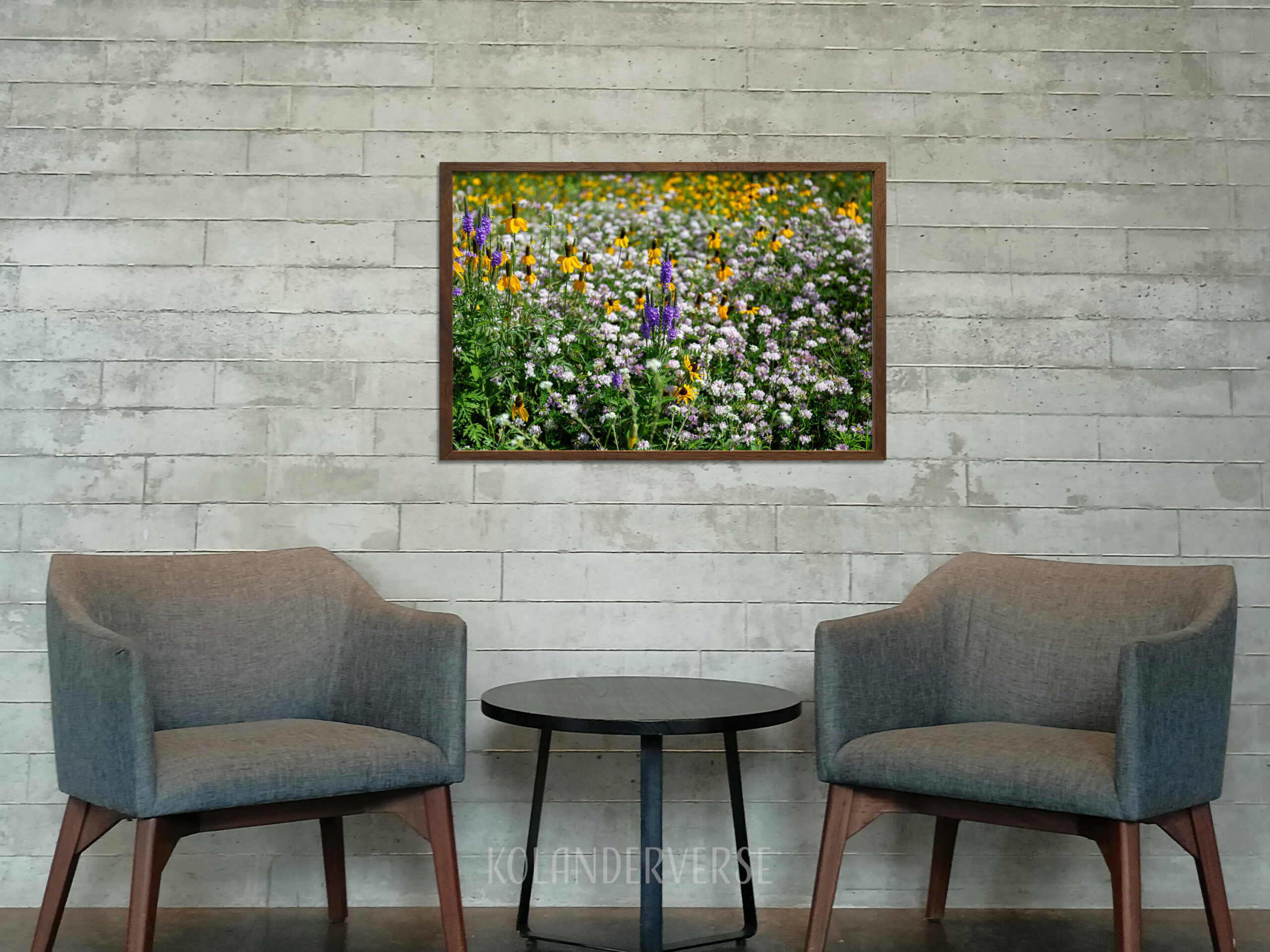 Minnesota Prairie Wildflower Print, Yellow Coneflowers with Purple Hoary Vervain Flowers 4 Minnesota Prairie Wildflower Print, Yellow Coneflowers with Purple Hoary Vervain Flowers - Image 4